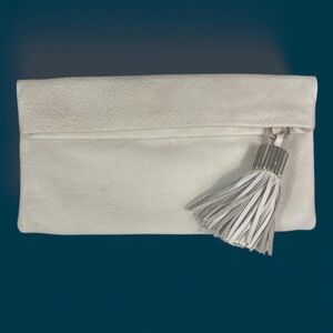 INDIA HICKS CARMEN FOLD-OVER CLUTCH with Extra Large LEATHER TASSEL